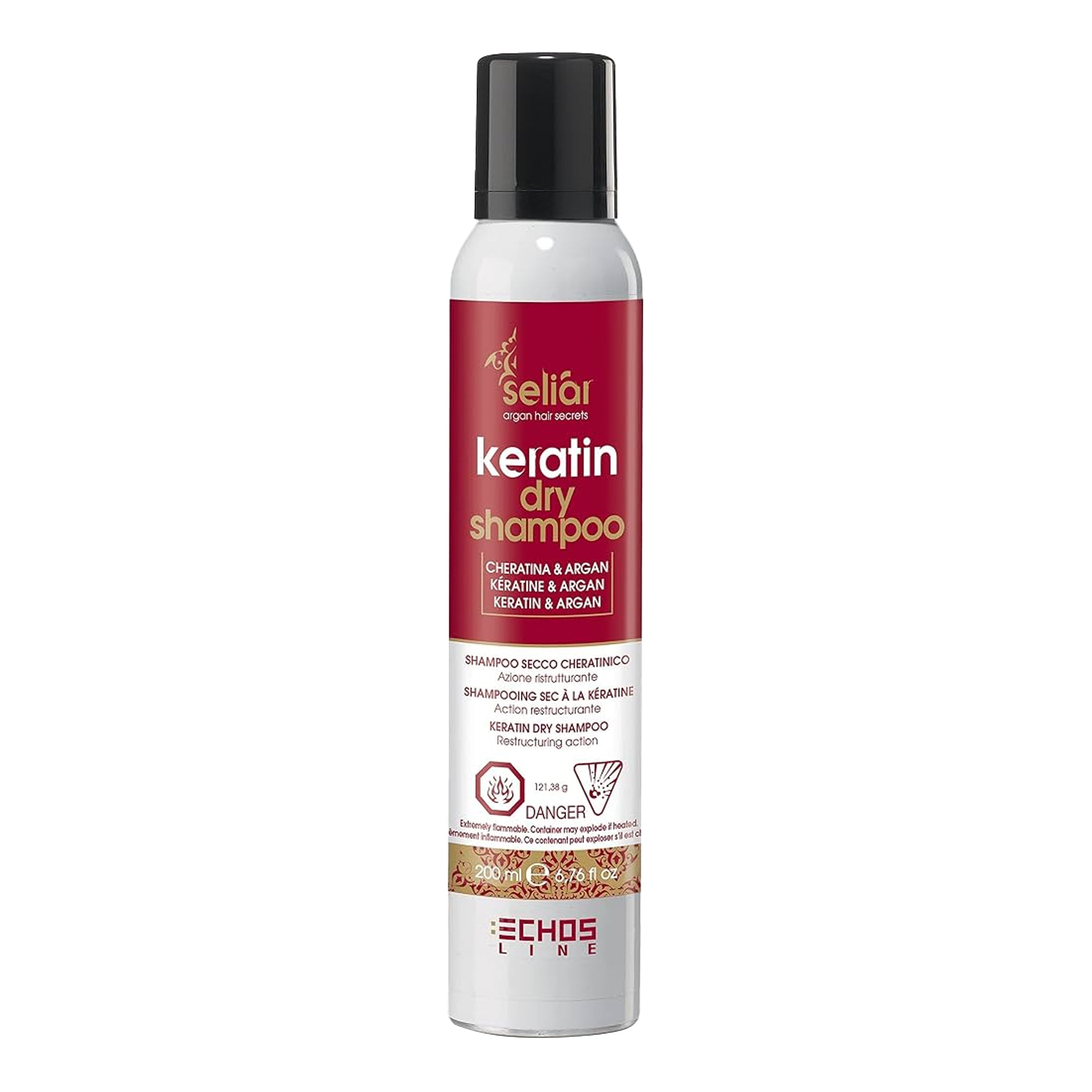 200ml Echosline Seliar Keratin and Argan Dry Shampoo with Restructuring Action
