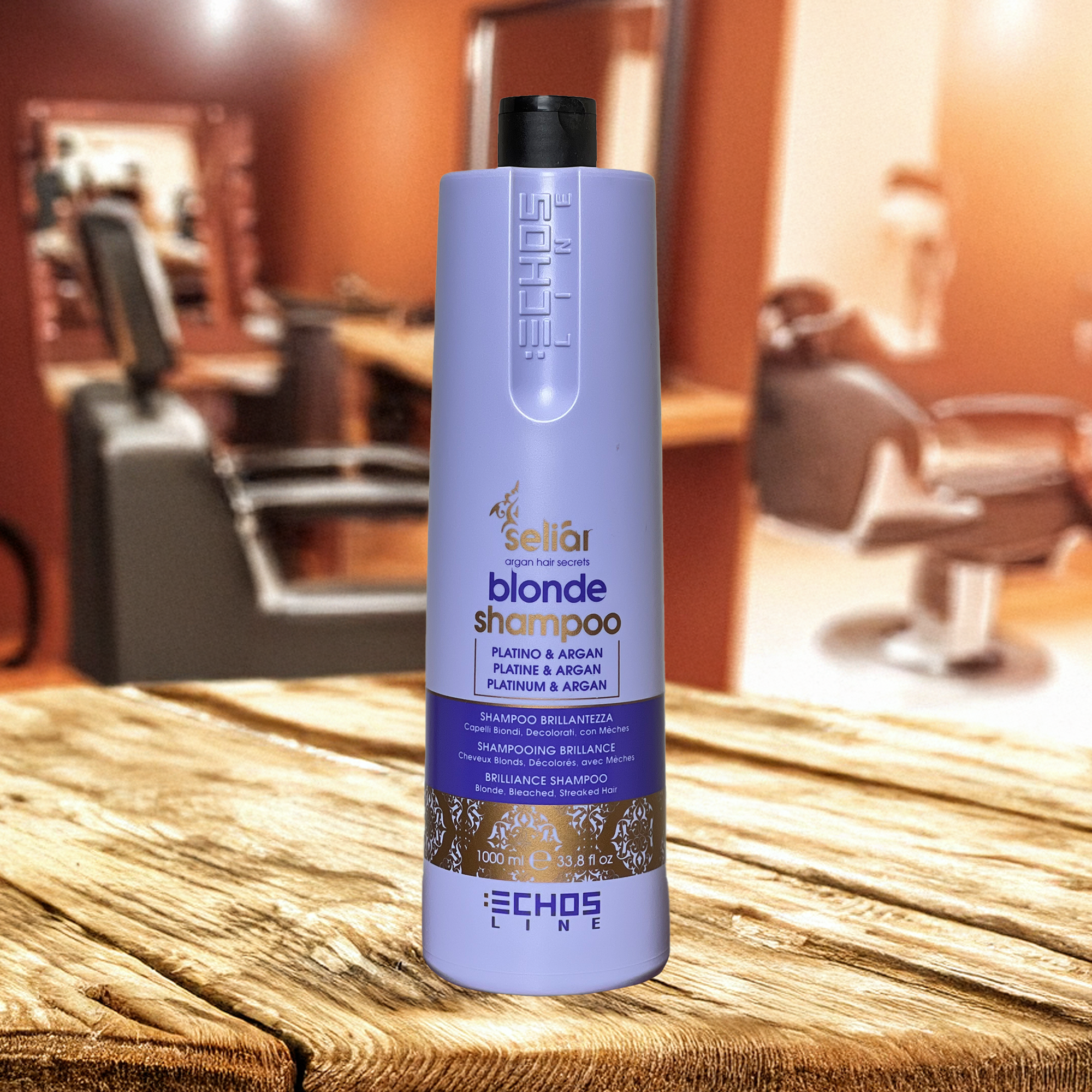 1000ml Echosline Seliar Brilliance Shampoo With Platinum And Argan Oil