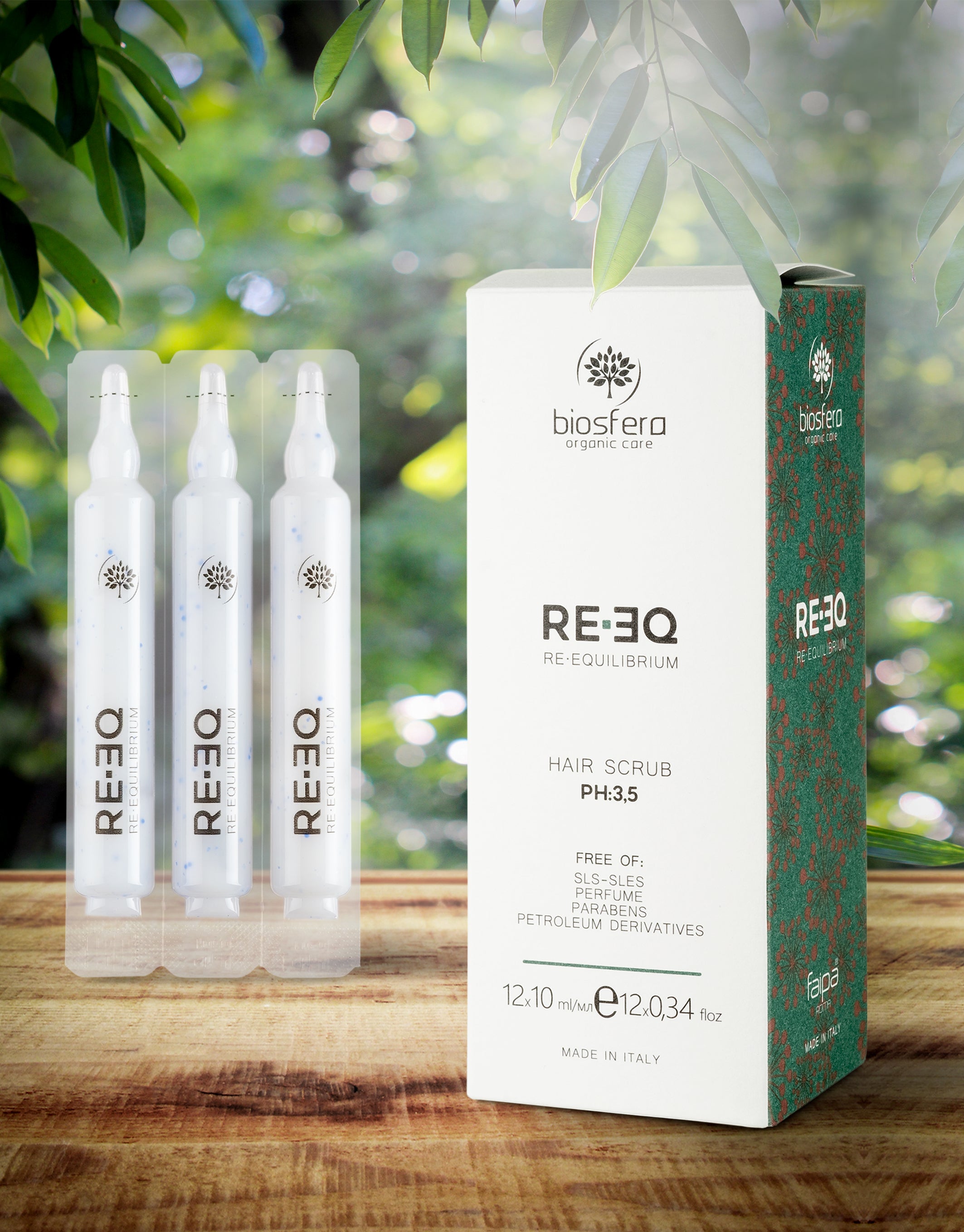 BIOSFERA Hair Scrub Gentle Exfoliating Treatment With Oils Of Mint, Oregano, Sage And Rosemary 10vials x 12ml