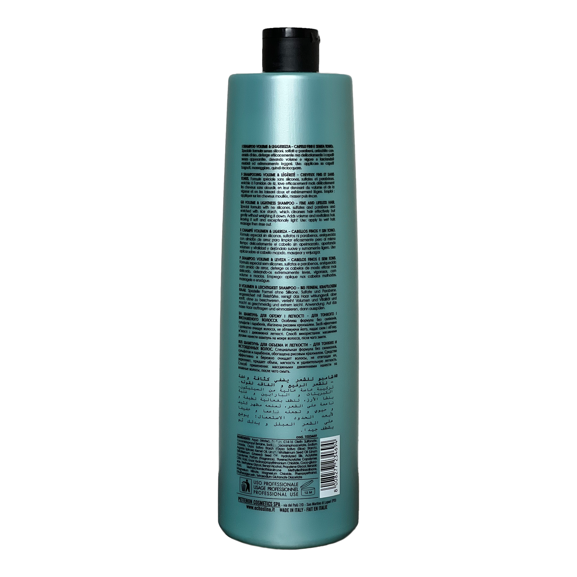 1000ml Echosline Seliar Volume Shampoo Volumizing Parabens Sulfates Free