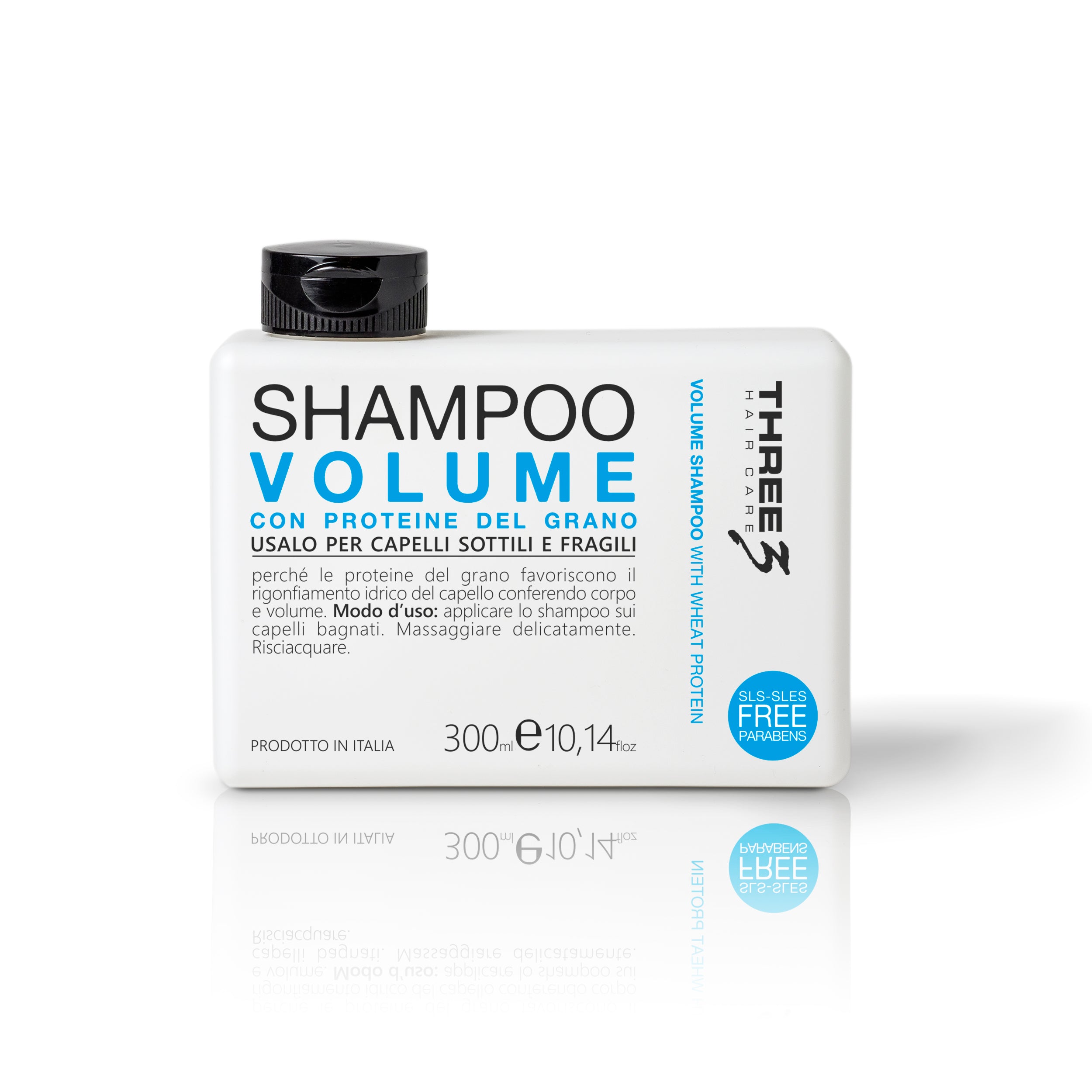 THREE Volume Hair Shampoo With Wheat Protein 300ml
